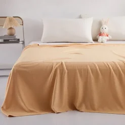 100% Bamboo Fiber Banket Washable Air-conditioned Towel Quilt Ice Silk Summer Cooling Quilt Children's Lunch Blanket 100% Viscose Derived from Bamboo