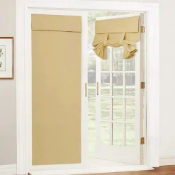 100% Blackout French Door Curtains, Privacy Door Curtains for Window, Room Darkening Blinds, Thermal Insulated Window Shades for Bedroom, 1 Panel