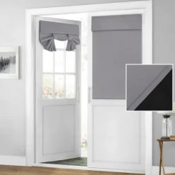 100% Blackout French Door Curtains, Privacy Door Curtains for Window, Room Darkening Blinds, Thermal Insulated Window Shades for Bedroom, 1 Panel