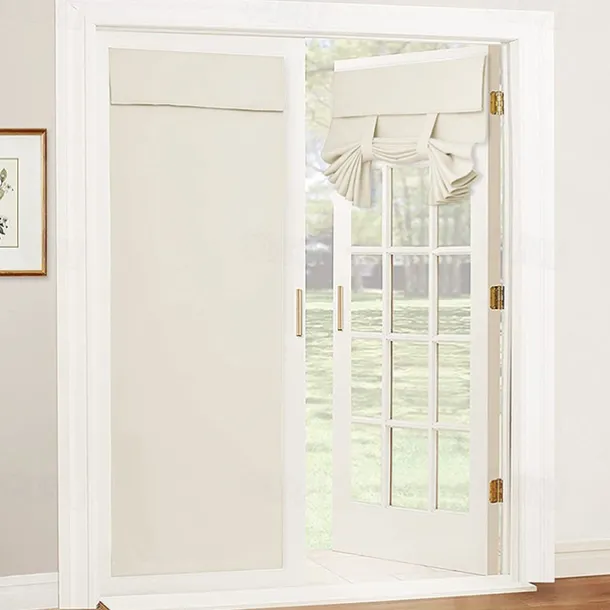100% Blackout French Door Curtains, Privacy Door Curtains for Window, Room Darkening Blinds, Thermal Insulated Window Shades for Bedroom, 1 Panel