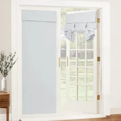 100% Blackout French Door Curtains, Privacy Door Curtains for Window, Room Darkening Blinds, Thermal Insulated Window Shades for Bedroom, 1 Panel