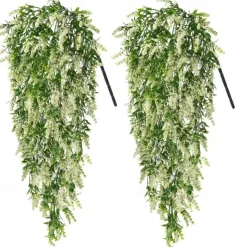 4 Bundles Artificial Lavender Hanging Flower Bouquet Vine Hanging Plants Fake Ivy Vine Leaves For Patio Home Bedroom Wedding Indoor Outdoor Wall Decor, Home Decor, Aesthetic Room Decor