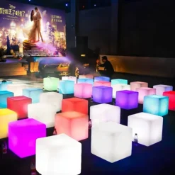16 Color Switching Luminous Square Light Remote Control USB Charging Waterproof LED Luminous Cube LED Square Light Design Light Party Decoration Light