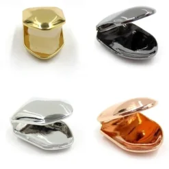 4 Colors Custom Fit Gold Plated Hip Hop Single Tooth Grillz Cap Top Bottom Grill Gold Teeth Caps Cosplay