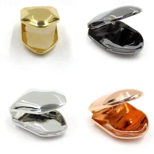4 Colors Custom Fit Gold Plated Hip Hop Single Tooth Grillz Cap Top Bottom Grill Gold Teeth Caps Cosplay
