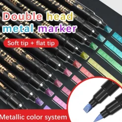12-24-36 Colors Double-Ended Metal Texture Marker Pen,Perfect For Easter Decoration,Perfect For Easter Decoration