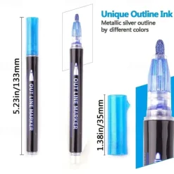 8/12/24 Colors Outline Markers Self Double Line Self-Outline Metallic Pens For Scrapbook Photo Album Gift Card Making Easter Eggs Art Crafts