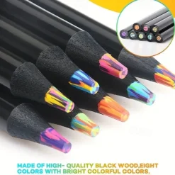 8 Colours Rainbow Pencils Jumbo Colouring Pencils For Adults And Children Multi-Coloured Pencils For Art Drawing Colouring Sketching