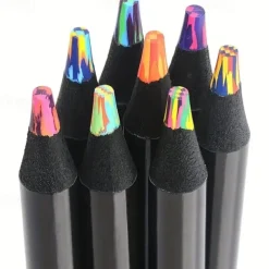 8 Colours Rainbow Pencils Jumbo Colouring Pencils For Adults And Children Multi-Coloured Pencils For Art Drawing Colouring Sketching