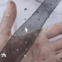 4 Corner Post Mosquito Net with Star-Mooon Pattern for Adult Teen Girls Boys Bed ; Bed Canopy for Twin/Full/Queen/King Size Bed