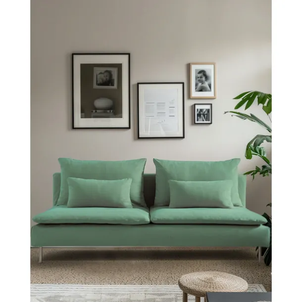 100% Cotton 3 Seat Section Cover Solid Color Quilted Cotton Slipcovers 8pcs Futon Cover Set SODERcover LITB PRIME cover