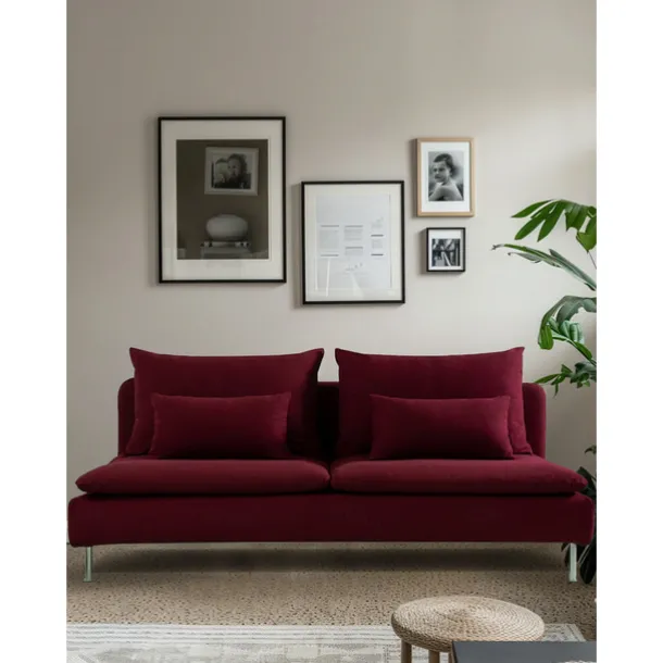 100% Cotton 3 Seat Section Cover Solid Color Quilted Cotton Slipcovers 8pcs Futon Cover Set SODERcover LITB PRIME cover