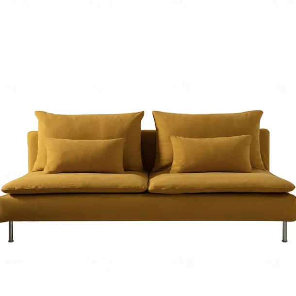 100% Cotton 3 Seat Section Cover Solid Color Quilted Cotton Slipcovers 8pcs Futon Cover Set SODERcover LITB PRIME cover