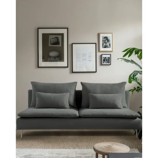 100% Cotton 3 Seat Section Cover Solid Color Quilted Cotton Slipcovers 8pcs Futon Cover Set SODERcover LITB PRIME cover