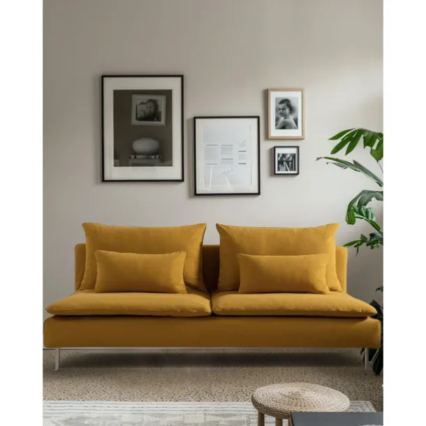 100% Cotton 3 Seat Section Cover Solid Color Quilted Cotton Slipcovers 8pcs Futon Cover Set SODERcover LITB PRIME cover