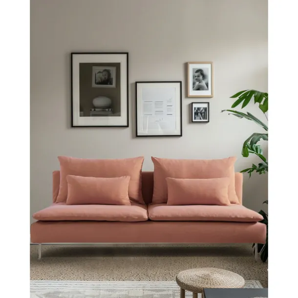 100% Cotton 3 Seat Section Cover Solid Color Quilted Cotton Slipcovers 8pcs Futon Cover Set SODERcover LITB PRIME cover