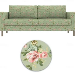 100% Cotton 3 Seater Floral Sofa Cover Quilted Cotton Slipcovers KARLcover LITB PRIME cover