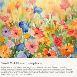 100% Cotton Colorful Ink Flower 3-Piece Duvet Set for Hotel Bedroom Guest Room Hotel Bedding Comfy Set 1 Duvet Cover 2 Pillowcases Bed Set