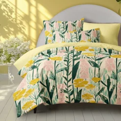 100% Cotton Duvet Cover Set Floral Pattern Comforter Set Soft 3-Piece Luxury Bedding Set Home Decor Gift King Queen Full Sizehree Piece Set