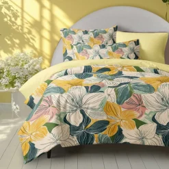 100% Cotton Duvet Cover Set Floral Pattern Comforter Set Soft 3-Piece Luxury Bedding Set Home Decor Gift King Queen Full Sizehree Piece Set