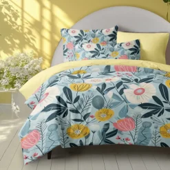 100% Cotton Duvet Cover Set Floral Pattern Comforter Set Soft 3-Piece Luxury Bedding Set Home Decor Gift King Queen Full Sizehree Piece Set