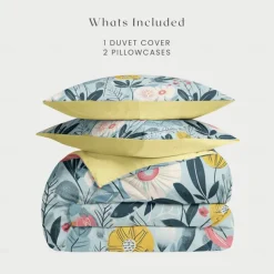 100% Cotton Duvet Cover Set Floral Pattern Comforter Set Soft 3-Piece Luxury Bedding Set Home Decor Gift King Queen Full Sizehree Piece Set