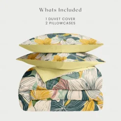 100% Cotton Duvet Cover Set Floral Pattern Comforter Set Soft 3-Piece Luxury Bedding Set Home Decor Gift King Queen Full Sizehree Piece Set