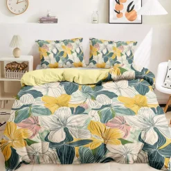 100% Cotton Duvet Cover Set Floral Pattern Comforter Set Soft 3-Piece Luxury Bedding Set Home Decor Gift King Queen Full Sizehree Piece Set
