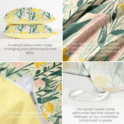 100% Cotton Duvet Cover Set Floral Pattern Comforter Set Soft 3-Piece Luxury Bedding Set Home Decor Gift King Queen Full Sizehree Piece Set