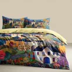 100% Cotton Duvet Cover Set Landscape Pattern Set Soft 3-Piece Luxury Bedding Set Home Decor Gift King Queen Duvet Cover