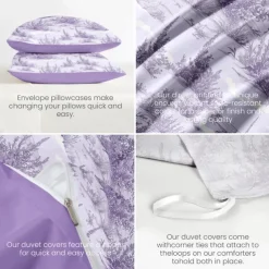 100% Cotton Duvet Cover Set Toile De Jouy Pattern Comforter Set Soft 3-Piece Luxury Bedding Set Home Decor Gift King Queen Full Sizehree Piece Set