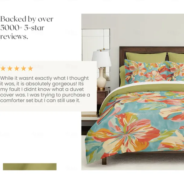 100% Cotton Floral Colorful Ink Duvet Cover 3-Piece Set for Summer Soft Skin Friendly Long Lasting Hotel Bedding Comfy Set 1 Duvet Cover 2 Pillowcases