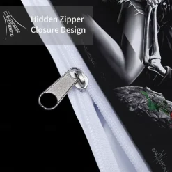 100% Cotton Floral Skull Knight 3 Piece Quilt Cover Set Human Skeleton Couple Printed Bedding Set 3 Piece Suitable for Couples and Adults Gothic Quilt Cover Set Super Soft Breathable Short Fluff Bedding Set Light