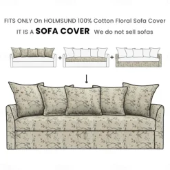 100% Cotton Floral Sofa Cover Quilted Cotton Slipcovers HOLcover LITB PRIME cover