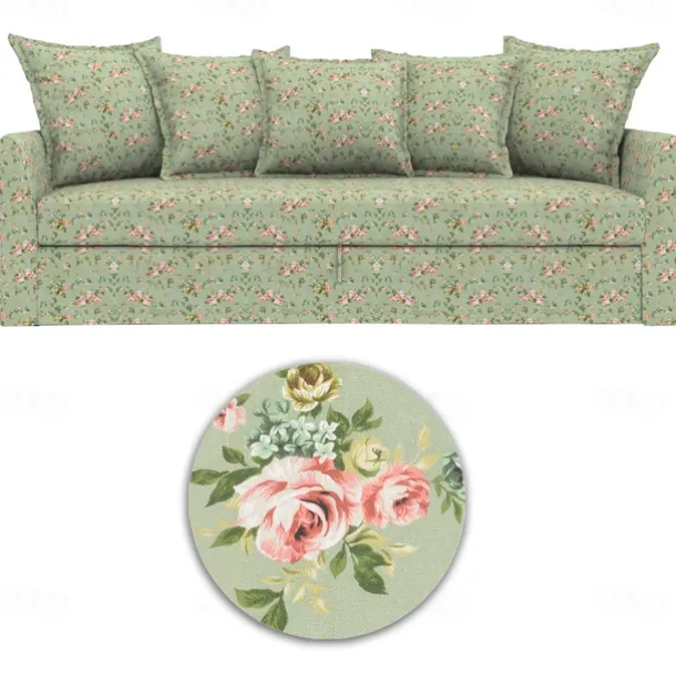 100% Cotton Floral Sofa Cover Quilted Cotton Slipcovers HOLcover LITB PRIME cover