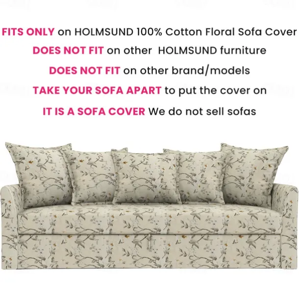 100% Cotton Floral Sofa Cover Quilted Cotton Slipcovers HOLcover LITB PRIME cover