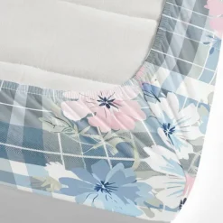 100% Cotton Floral Stripe Spring Pattern Fitted Sheet Set Ultra Soft Breathable Silky Bed Sheets Deep Pocket Bedding Sheets 3 Piece Queen King Size