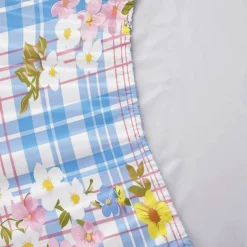 100% Cotton Floral Stripe Spring Pattern Fitted Sheet Set Ultra Soft Breathable Silky Bed Sheets Deep Pocket Bedding Sheets 3 Piece Queen King Size