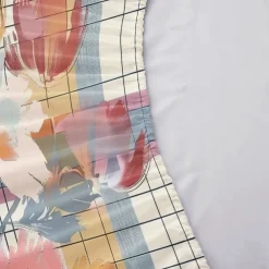 100% Cotton Floral Stripe Spring Pattern Fitted Sheet Set Ultra Soft Breathable Silky Bed Sheets Deep Pocket Bedding Sheets 3 Piece Queen King Size