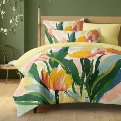 100% Cotton Floral Tropical Series Duvet Cover 3-Piece Set for Summer Soft Skin Friendly Long Lasting