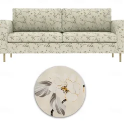 100% Cotton 2-Seat 3-Seat Sofa Cover Floral Quilted Slipcovers PARcover LITB PRIME cover