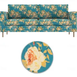 100% Cotton 2-Seat 3-Seat Sofa Cover Floral Quilted Slipcovers PARcover LITB PRIME cover