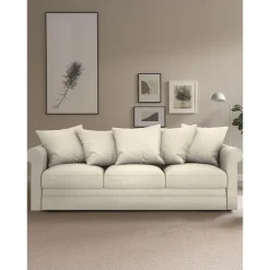 100% Cotton Slipcover 3-Seat Sofa Cover Solid Color Slipcover GRONLcover LITB PRIME cover