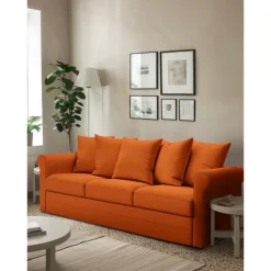 100% Cotton Slipcover 3-Seat Sofa Cover Solid Color Slipcover GRONLcover LITB PRIME cover