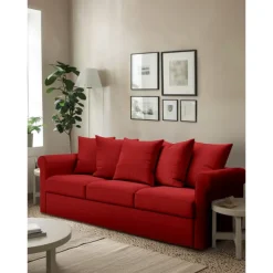 100% Cotton Slipcover 3-Seat Sofa Cover Solid Color Slipcover GRONLcover LITB PRIME cover