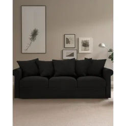 100% Cotton Slipcover 3-Seat Sofa Cover Solid Color Slipcover GRONLcover LITB PRIME cover