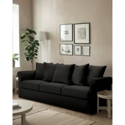 100% Cotton Slipcover 3-Seat Sofa Cover Solid Color Slipcover GRONLcover LITB PRIME cover