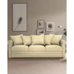 100% Cotton Slipcover 3-Seat Sofa Cover Solid Color Slipcover GRONLcover LITB PRIME cover