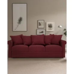 100% Cotton Slipcover 3-Seat Sofa Cover Solid Color Slipcover GRONLcover LITB PRIME cover