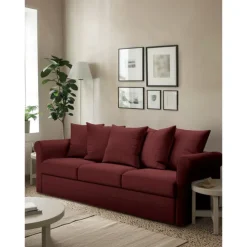 100% Cotton Slipcover 3-Seat Sofa Cover Solid Color Slipcover GRONLcover LITB PRIME cover